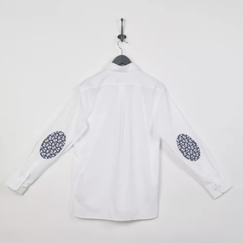 Chemise Manches Longues Sport Uni Coudieres Blanc – Image 2