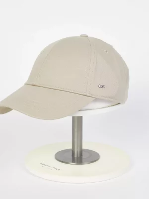 Accessoire Casquette Coton Uni Beige Clair