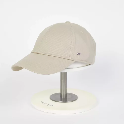 Accessoire Casquette Coton Uni Beige Clair