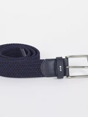 Accessoire Ceinture Tressee Bleu Fonce