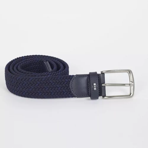 Accessoire Ceinture Tressee Bleu Fonce