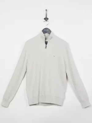 Pull Col Cheminee Nid Abeille Gris Clair