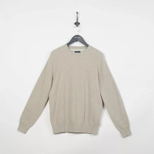 Pull Col Rond Nid Abeille Beige Clair