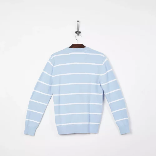 Pull Col Rond Nid Abeille Bleu Clair – Image 2