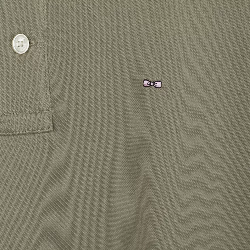 Polo Manches Courtes Rayure Col & Bracelets Kaki Moyen – Image 3