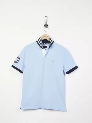 Polo Manches Courtes Col Contraste 10 Manche Bleu Clair