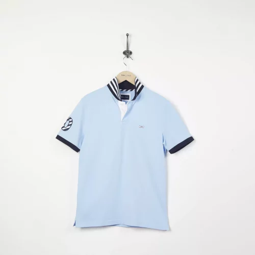 Polo Manches Courtes Col Contraste 10 Manche Bleu Clair