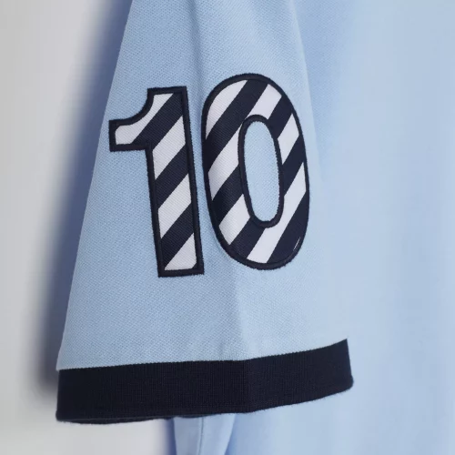 Polo Manches Courtes Col Contraste 10 Manche Bleu Clair – Image 3