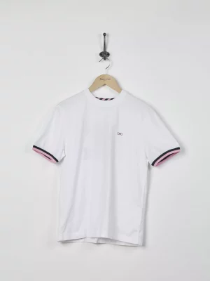 T-shirt Manches Courtes Broderie Noeud Dos Blanc