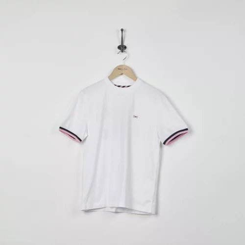 T-shirt Manches Courtes Broderie Noeud Dos Blanc