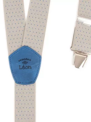 Accessoire Bretelles Pointille Bleu Beige Clair