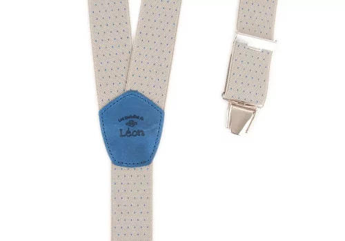 Accessoire Bretelles Pointille Bleu Beige Clair