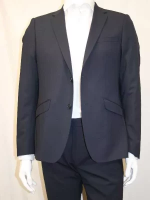 Costume 2 Pieces Toile Unie Las Bang Bleu Fonce
