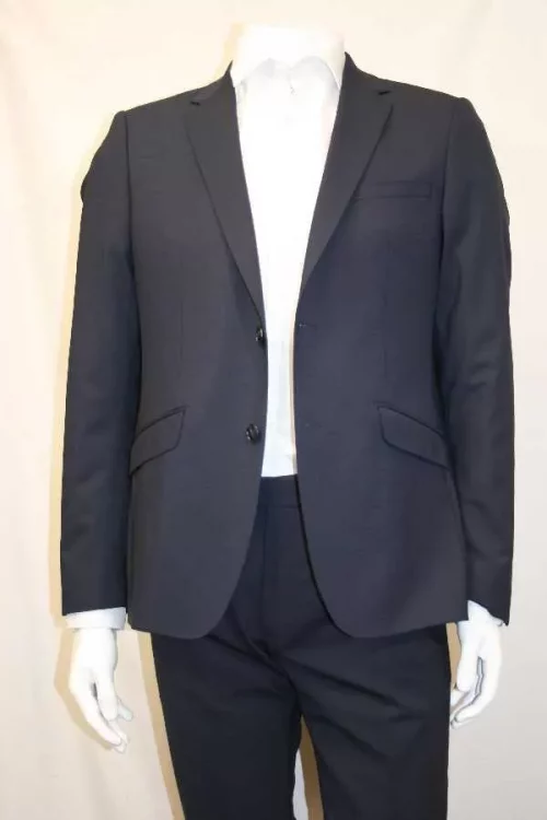 Costume 2 Pieces Toile Unie Las Bang Bleu Fonce