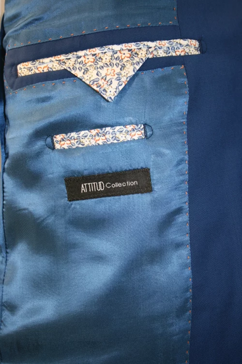 Costume 2 Pieces Toile Bleu Roi Las Bang Bleu Moyen – Image 5