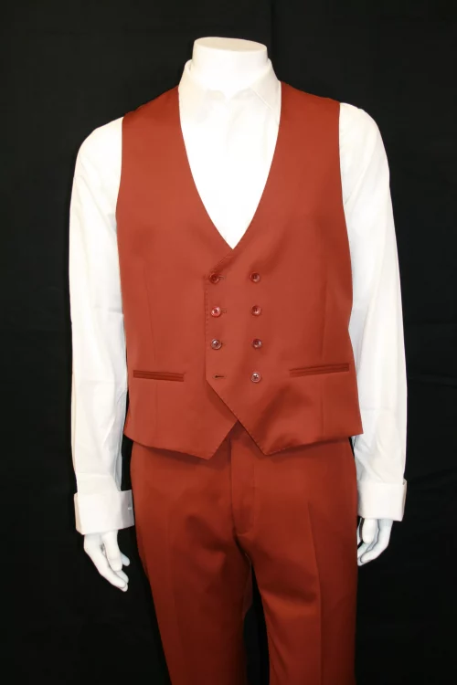 Costume 3 Pieces Serge Brique Las Bang Casino Rouge Moyen – Image 5