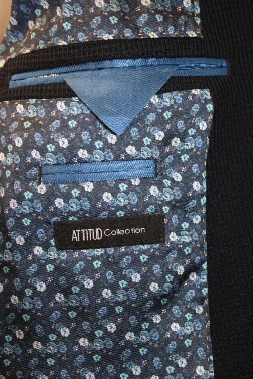 Veste Blazer  Gauffre Actu Bleu Fonce – Image 6
