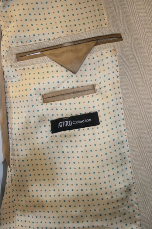 Veste Ville Chevron Lin Actu Beige Clair – Image 3