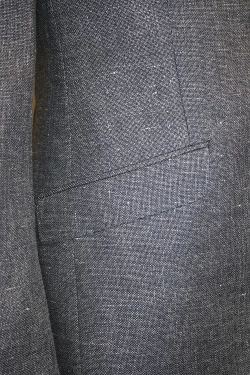Veste Ville Faux Uni Lin Actu Bleu Moyen – Image 2