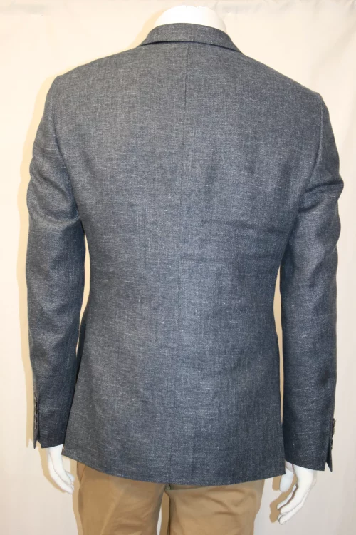 Veste Ville Faux Uni Lin Actu Bleu Moyen – Image 4