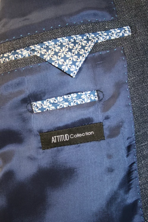Veste Ville Faux Uni Lin Actu Bleu Moyen – Image 5