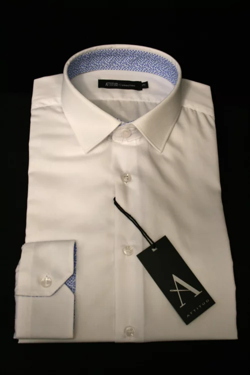 Chemise Manches Longues Ville Twill Avec Oppo Modern Blanc