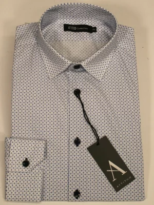 Chemise Manches Longues Ville Imprime Etoiles Modern Bleu Moyen