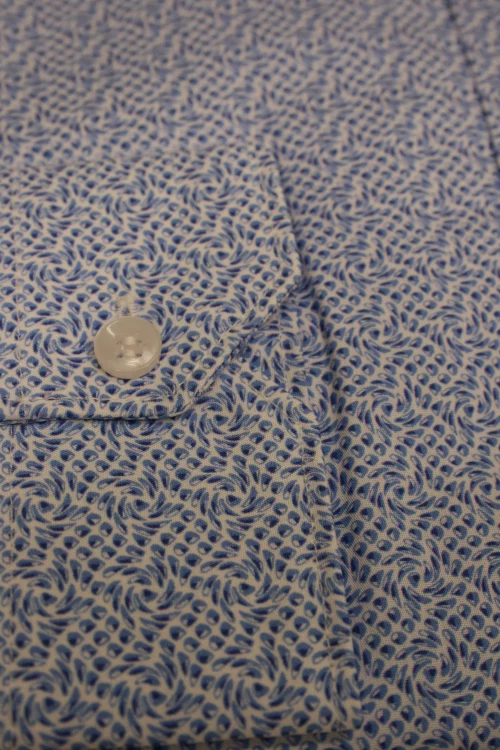 Chemise Manches Longues Ville Imprime Gouttes Modern Bleu Clair – Image 2