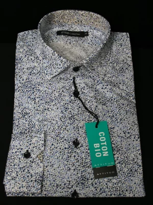 Chemise Manches Longues Ville Imprime Mineraux Modern Oppo Bleu Moyen
