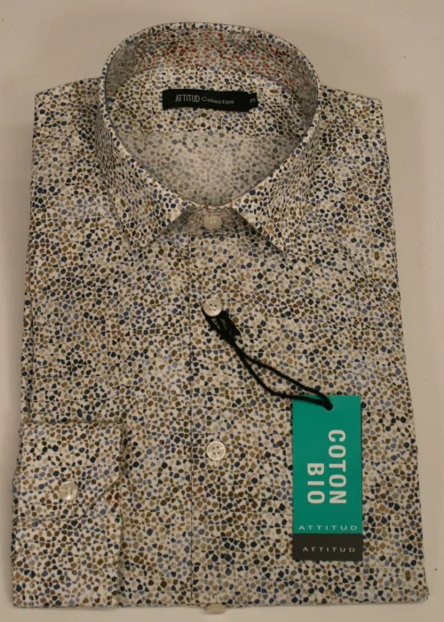 Chemise Manches Longues Ville Imprime Mineraux Modern Oppo Beige Moyen