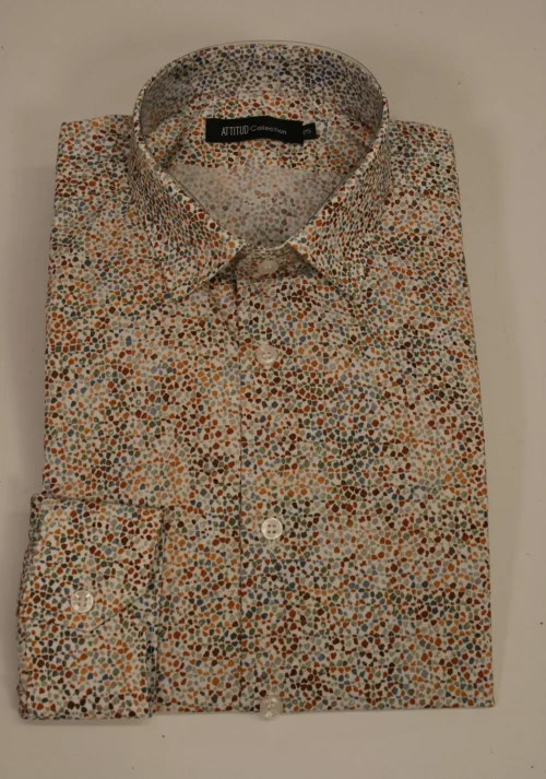 Chemise Manches Longues Ville Imprime Mineraux Modern Oppo Rouge Moyen