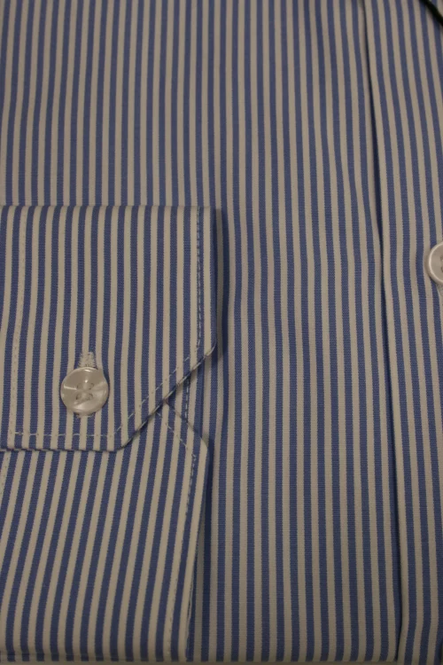 Chemise Manches Longues Ville Rayure Baton Modern Bleu Clair – Image 2