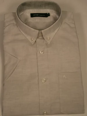 Chemise Manches Courtes Sport Coton Lin Modern Oppo Gris Clair