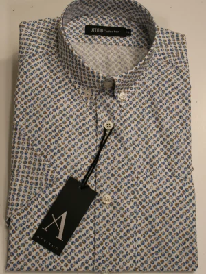 Chemise Manches Courtes Sport Imprime Spheres Modern Bleu Clair