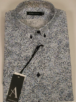 Chemise Manches Courtes Sport Imprime Mineraux Modern Oppo Bleu Moyen