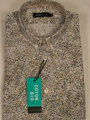 Chemise Manches Courtes Sport Imprime Mineraux Modern Oppo Beige Moyen