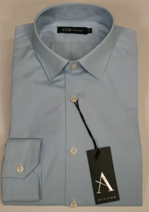 Chemise Manches Longues Ville Pop Unie Bleu Clair