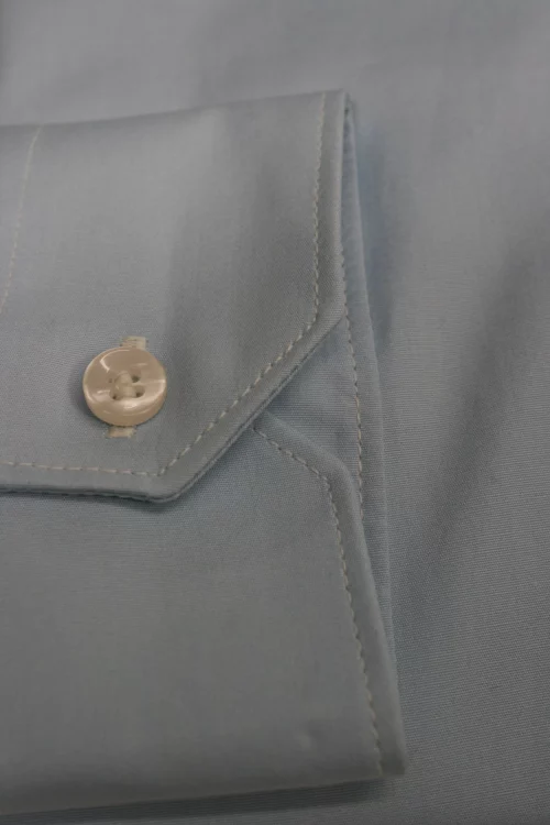 Chemise Manches Longues Ville Pop Unie Bleu Clair – Image 2