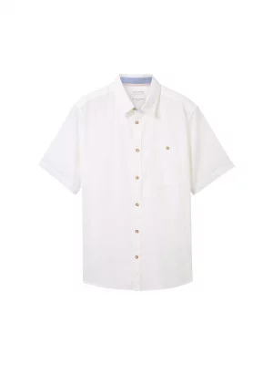 Chemise Manches Courtes Sport Lin Coton Uni Blanc
