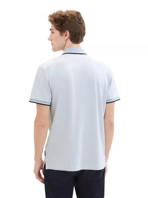 Polo Manches Courtes Pique Col Oppo Bleu Clair – Image 3