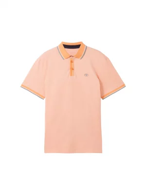 Polo Manches Courtes Pique Col Oppo Orange Moyen