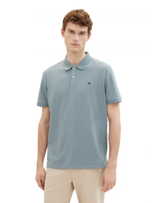 Polo Manches Courtes Pique Uni Vert Moyen – Image 2