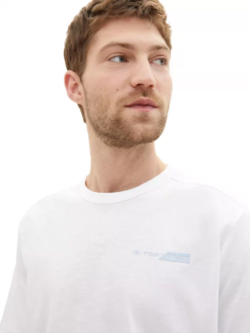 T-shirt Manches Courtes Flamme Logo Rubber Blanc – Image 4