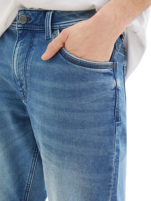 Pantalon Bermuda  Knit Denim Bleu Moyen – Image 2