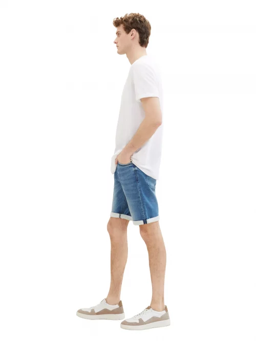 Pantalon Bermuda  Knit Denim Bleu Moyen – Image 3
