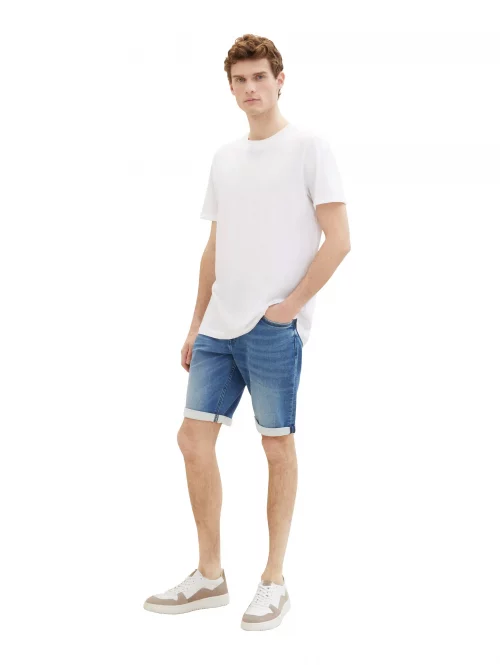 Pantalon Bermuda  Knit Denim Bleu Moyen – Image 5