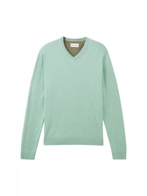 Pull Col V Coton V Uni Vert Clair