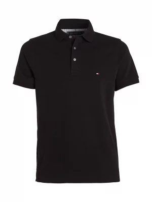 Polo Manches Courtes Pique Slim Uni Noir Fonce