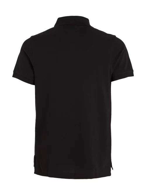 Polo Manches Courtes Pique Slim Uni Noir Fonce – Image 2