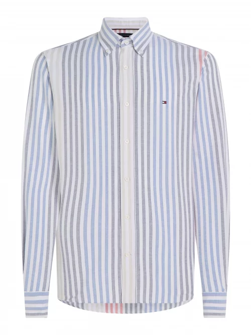 Chemise Manches Longues Sport Rayure Multico Bleu Moyen